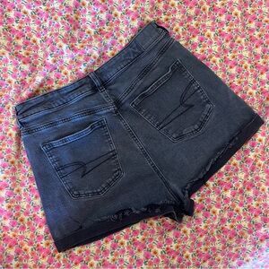 Women's AE Black Denim Crossover Shorts